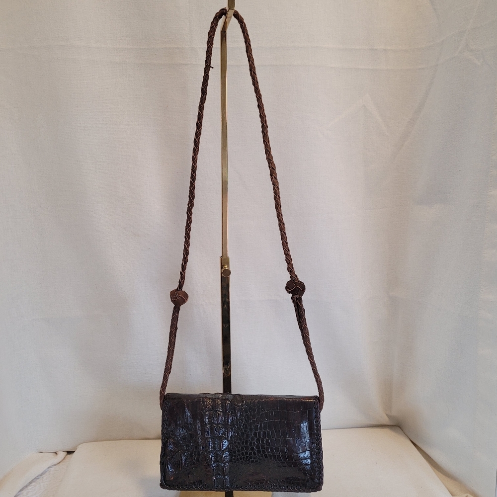VTG 1950's Lightweight Genuine Alligator Crocodile Rare 100% Handmade Handbag